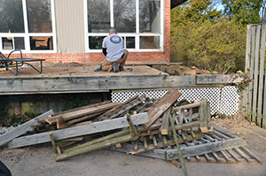 rotting deck removal mack hauling